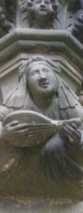 Sculpture of a Lute Player, Linlithgow Palace, Copyright Louise Turner 2013
